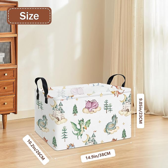 Rectangular Dragon Storage Basket | Gifts Bag for Toys,Books,Clothes,Gifts,Pets-Perfect for Home,Office,Nursery,Dorm,Shelf