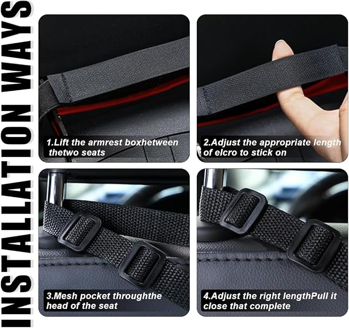 GLSOWEE Handbag Holder for Car, Auto Net Pocket Purse Holder Between Front Seats, Storage Organizer, Universal Accessories for Women and Men, Pet/Kids Barrier (Red)