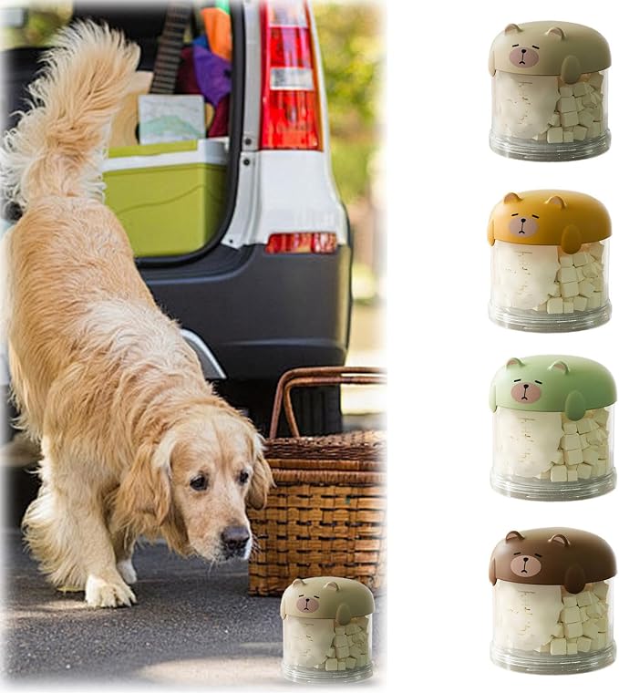 Airtight Dog Treat Container with Lid – Pet Snack Storage Jar for Countertop, 𝙈𝙤𝙞𝙨𝙩𝙪𝙧𝙚-Proof Treat Bin for Dogs & Cats, Ideal for Kitchen or Pantry Use (Coffee, Mini)