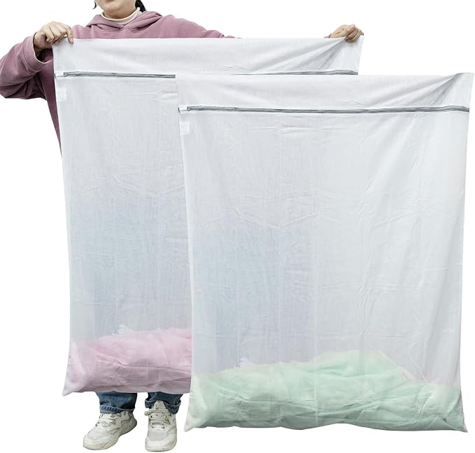 GOGOODA 2 Pack Extra Large Mesh Laundry Bag 43 x 35 in – XXXXL Washing Bag | Jumbo for Bedding, Blankets, Clothes, Pet Items, Travel & Storage – Washer Protector Bag for Washing Machine