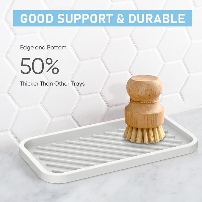 Silicone Sponge Holder-Large Thick Durable 10" Sink Organizer Tray-Kitchen