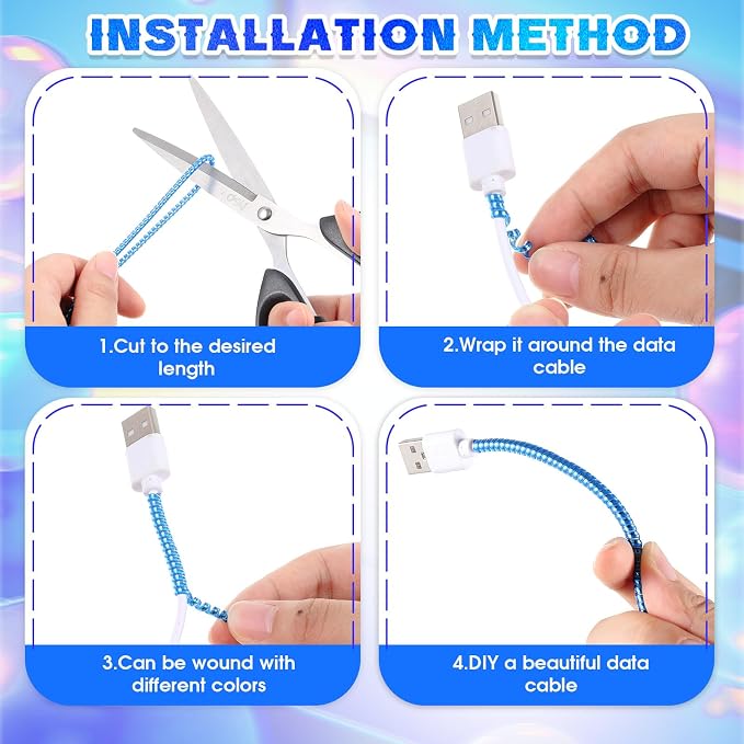 Friends 10 Pcs Cord Protectors from Pets No Chew 43.3'',Cool Colors | Spiral Cable Protector, Phone Charger Cover, Data Cable Protective Sleeve Chew Proof, USB Wire Cover Stylish, Cat Dog Rabbit