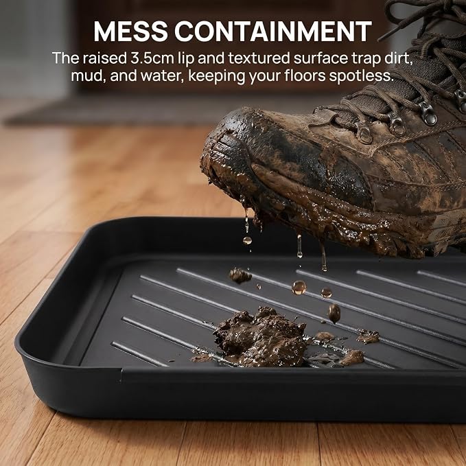 Alipis Shoe Storage Tray 15.74 X 11.81 X 1.37 in Plastic Boot Tray for Entryway Hallway Kitchen Car Trunk Pet Feeding Area Keep Floors Dry and Clean