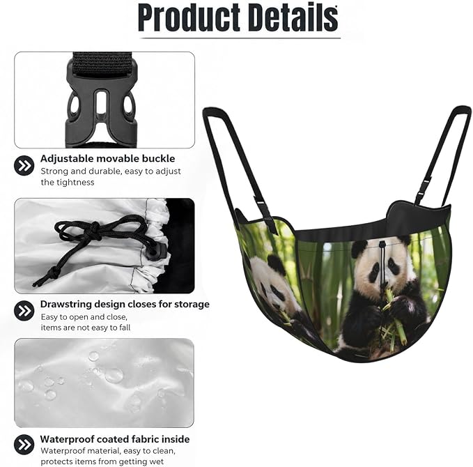 Cute panda Car Seat Organizer-Backseat Storage Bag for Travel | Waterproof Durable. Holds Snacks Gear Essentials. Fits Most Cars.