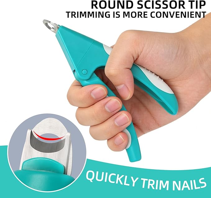 Teal Cat Nail Clipper with Safety Guard Plier Style Cat Claw Clippers Heavy-Duty Dog Nail Clippers Professional Pet Nail Trimmers for Small Medium Large Dogs and Cats with Thick Nails
