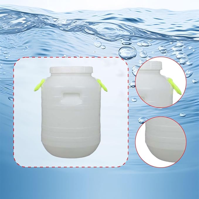 Pp Bucket with Lid Food Storage Container for Pantry Supplies Storage Bin for Pet Food Kitchen Indoor Outdoor, 25 L Round S Opening