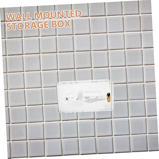 GLEAVI Box Wall Mounted Tissue Holder Transparent Bathroom Tissue Storage Box Towel Dispenser Multi Functional Napkin Organizer for Kitchen and Toilet Space Saving