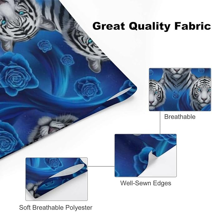 Portable Lightweight Triangle Pet Scarf Blue Rose White Tiger Fit Small, Medium, Large Dogs and Cats Wedding, Beach Party, Family Party Wear