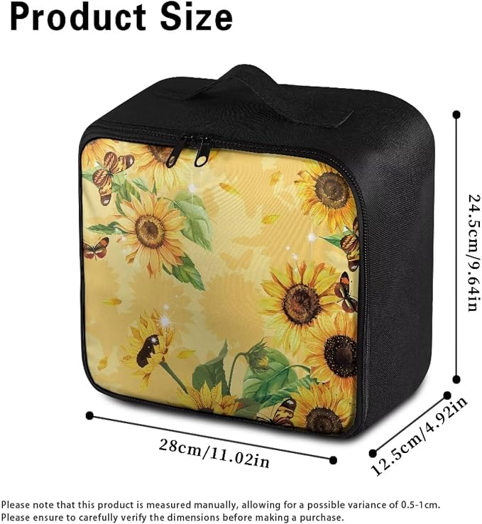 Rnyleeg First Aid Kit for College Dorm Sunflower Butterfly Print Empty First Aid Bag Portable Medical Kits for Outdoor, Boat, Camping, Hiking