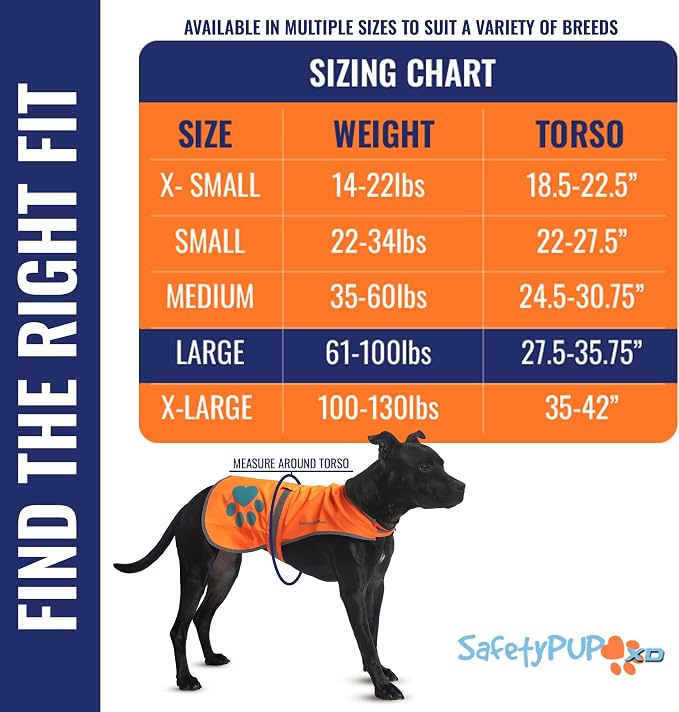 Blaze Orange Dog Vest. Reflective High Visibility in Hunting & Wooded Areas
