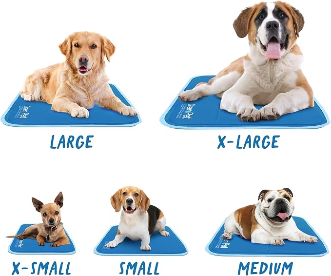 The Green Pet Shop Cool Pet Pad - Extra Small, Blue - Self-Cooling, Pressure Activated Mat for Dogs & Cats from 0-8 lbs - Non-Toxic Gel, No Water Needed
