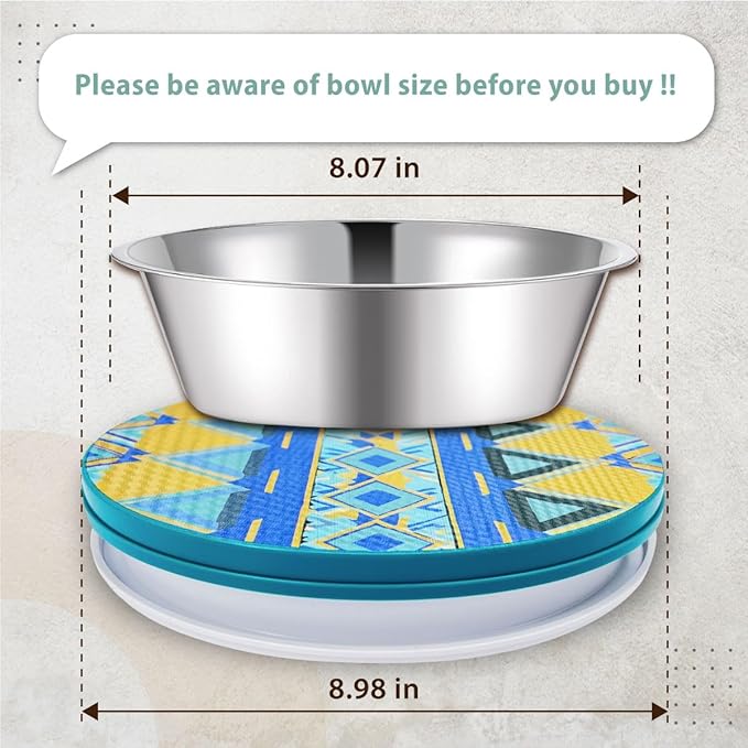 SoulThink® Ant Proof Cat Dog Bowl Tray - SoulThink x Simone Miller Collaboration Pet Food Dish Indoor No Chemical No Water Needed Different from Traditional Ant Trap (Mountain Totem)