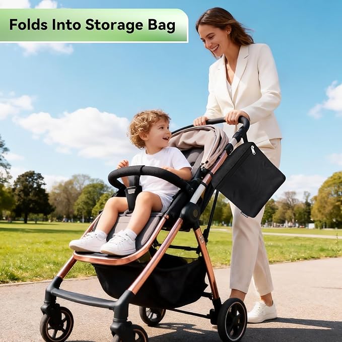 Large Stroller Bag for Airplane: 47"H x 24"W x 15"D Travel Stroller Cover | Stroller Travel Bag with Shoulder Handle, Baby Air Travel Essentials Fit Most Large Double Jogging Stroller Chicco Graco