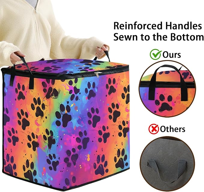 2pcs blanket storage bag for under bed,closet organizers 95L | quilt duvet sweater sheet bedding pillow clothes storage for closet,dorm moving essentials containers with portable handles