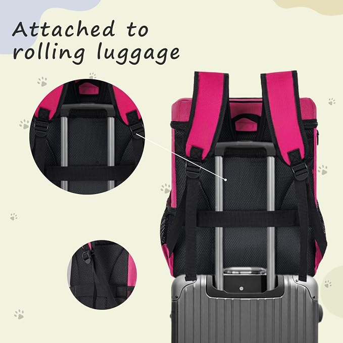 ANILD Dog Travel Bag Backpack, Flight-Ready TSA-Approved Dog Travel Bag with 2 Leak-Proof Food Canisters, 2 Foldable Silicone Bowls, Multi-Compartment Organizer for Hiking, Camping, Dog Mom Essentials