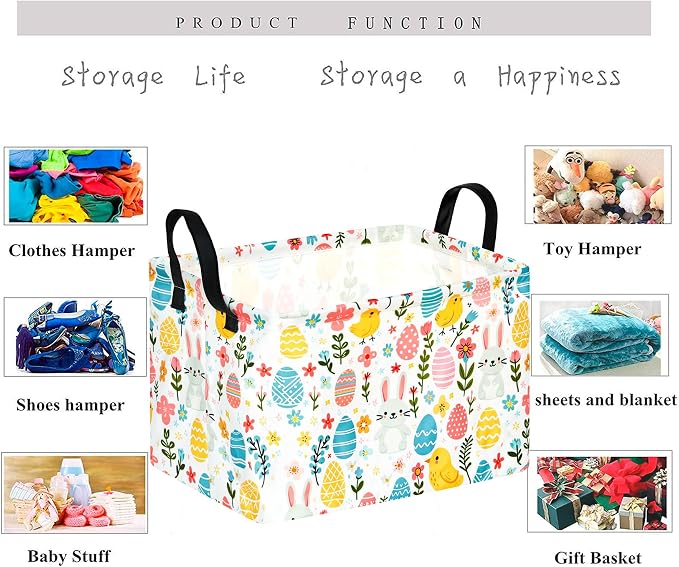 Gift Toy Storage Basket for Girls and Boys, Storage Organizer for Nursery Hamper Home Bedroom Laundry Hamper Shelf Easter Baskets