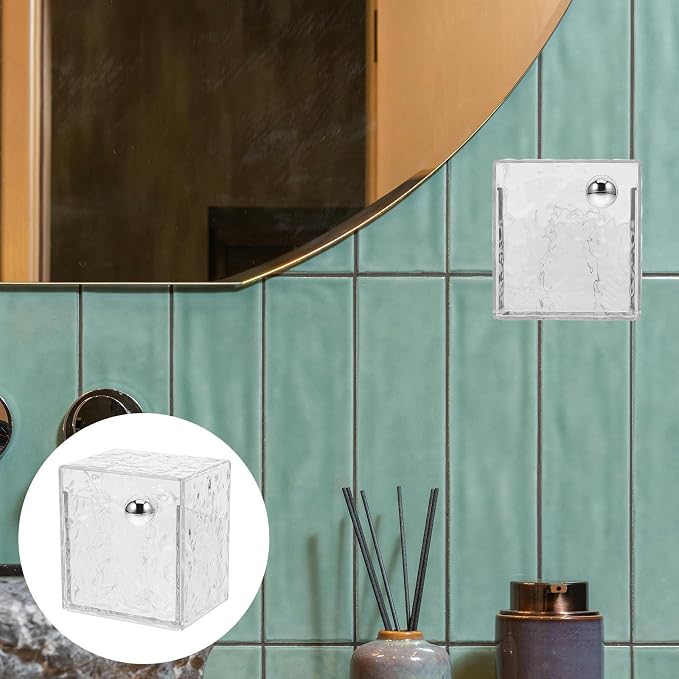 DOITOOL Wall Mounted Cotton Pad Holder with Flip Lid Large Capacity Pet Abs
