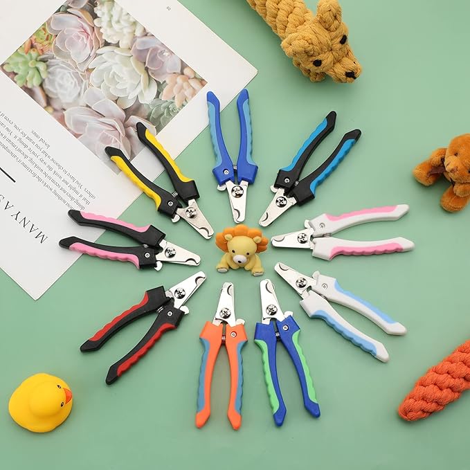 9 Pcs Small Dog Nail Clippers Bulk with Safety Guard to Avoid Over-Cutting Pet Nail Claw Grooming Pet Cutter Toenail Trimmer for Small Medium Dogs Nails Home Grooming(Classic)