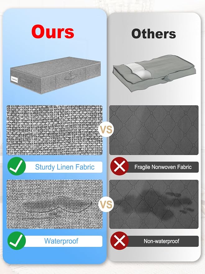 6.7-Inch Under Bed Storage Bin with Zipper Lid, Rigid Sides,2 Pack, Gray | Zipped Lid, Rigid Sides & Bottom, Large Clothes Organizer Box, Off-season Storage, Bedrooms, Closet Organization