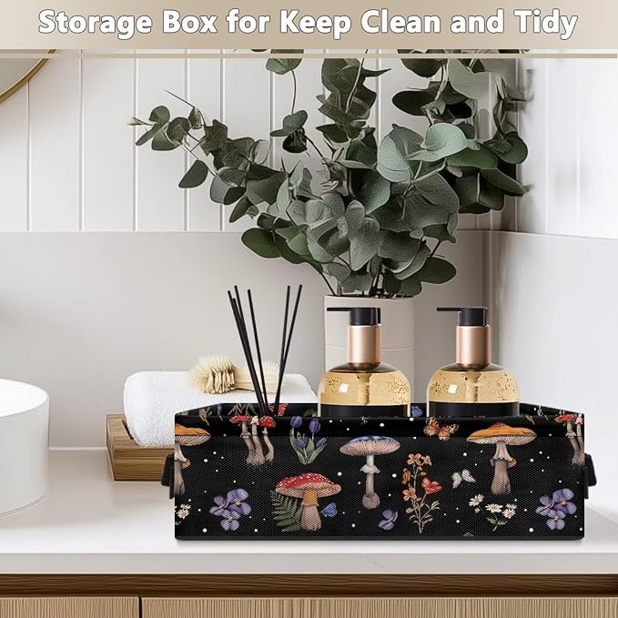 Mushrooms Toilet Paper Basket Toilet Paper Holder, Toilet Paper Bin for Bathroom Toilet Roll Paper Storage and Organizer for RV Closet, Bedroom