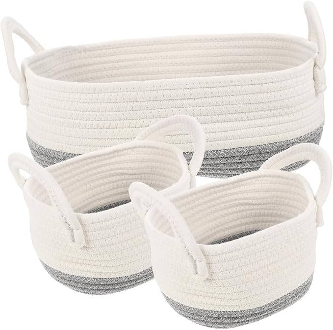 Cotton Rope Storage Basket Dog Toy Organizer Multi-purpose Basket for Home Dorm Shop