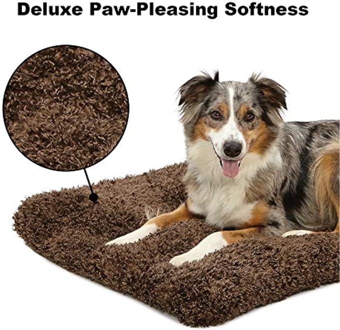 MidWest Homes for Pets Intermediate QuietTime Deluxe Coco Chic Pet Bed, Ultra-Soft & Overstuffed, Machine Washable, Fits 36-inch Crate