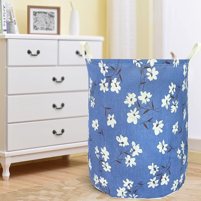 Merdes 19.7’’ Waterproof Foldable Laundry Hamper, Dirty Clothes Laundry Basket, Linen Bin Storage Organizer for Toy Collection (Magnolia)
