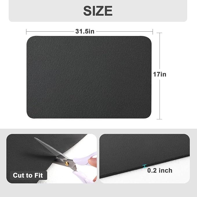 Ecotrim Coffee Mats for Coffee Bar Accessories, Black 17" x 31.5"