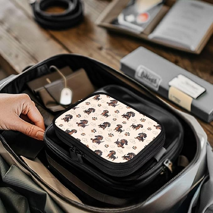 Cute Dachshund Dog Pattern Pet First Aid Kit for Dogs Hiking,Dog Emergency Kit Bag Small First Aid Bag Empty First Aid Pouch Medicine Bag Medical Kit