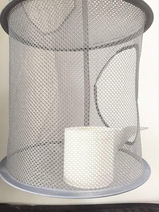 Leoyoubei 2 Pack Foldable Hanging Basket Organize The Suspension of Storage Items, Mesh Hanging Storage with 4 Compartments,Organizing Children's Toys,Shawls,Hats and Mittens,43.5” x 12” Gray