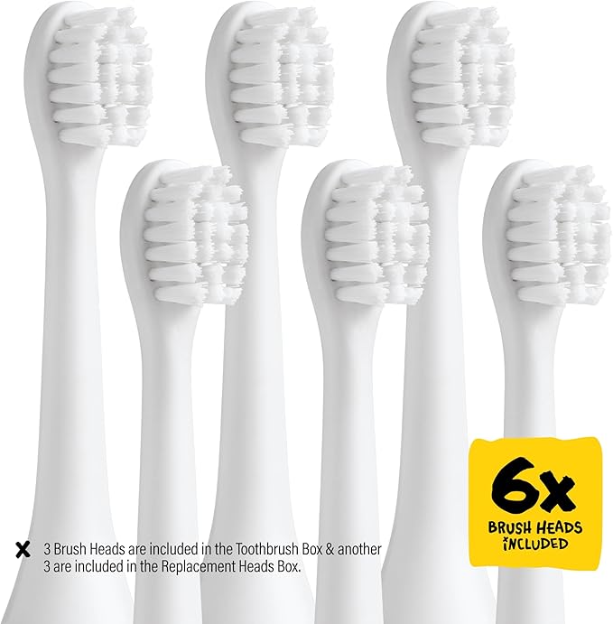 Made by Dentists Kids Electric Toothbrush - Rechargeable Vibrating Toothbrush with Timer, Includes 6 Replacement Heads, Gently Cleans Teeth, Kid & Toddlers Age 2+, (Bulldog)