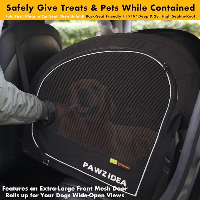 PAWZIDEA 3-in-1 Large Dog Stroller with Detachable Carrier, 45% Extra Tall | Dog Crate Car Travel for 2 Medium Dogs Sit Upright, Foldable Jogger Pet Stroller All-Terrain, Adjustable Handle, Up to 100lbs