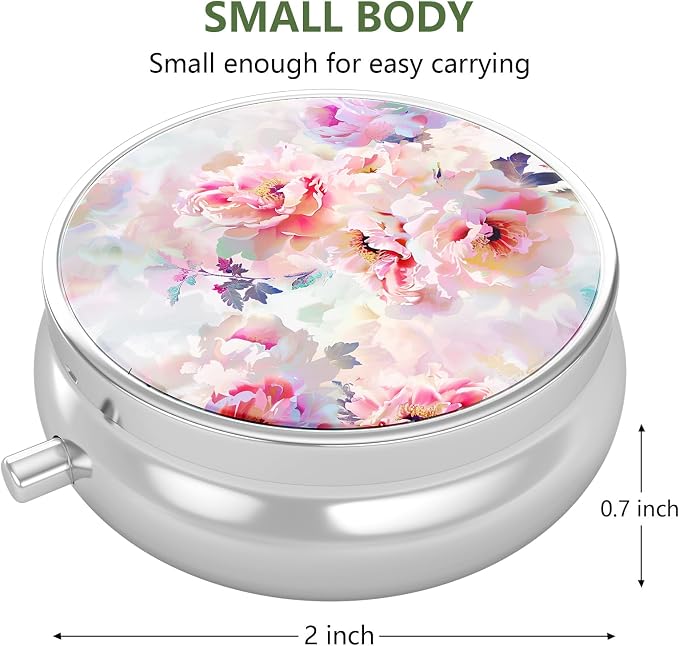 Pill Box, Small Pill Case for Purse & Pocket, Travel Medicine Organizer | Cute Travel Medicine Organizer, Portable Medicine Container Holder to Hold Vitamins, Medication, Fish Oil & Supplement