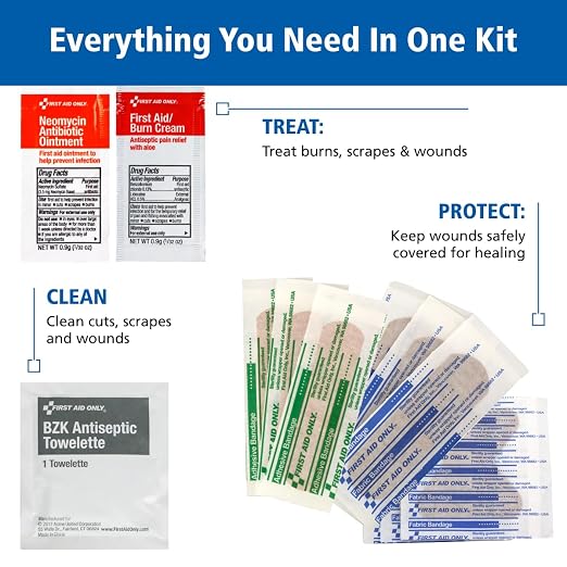 First Aid Only SmartCompliance 50-Person OSHA Compliant First Aid Kit for Business and Office Spaces - Large Plastic Cabinet - Emergency Supplies for Cuts, Bruises, and Scrapes - 245 Pieces