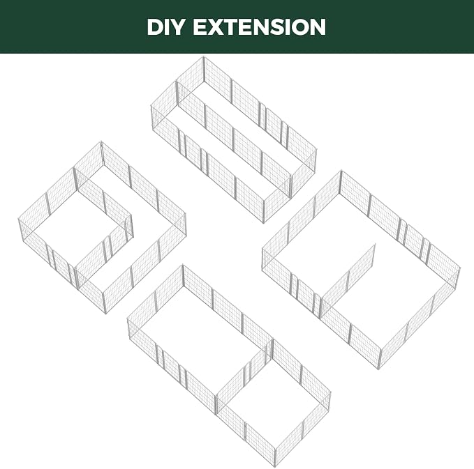 FXW Homeplus Indoor Dog Playpen with Divider Connectors, 40" H, 16 Panels | Calm Indoor Play Area, Two-Zone Layout, For Medium & Large Dogs, Patented