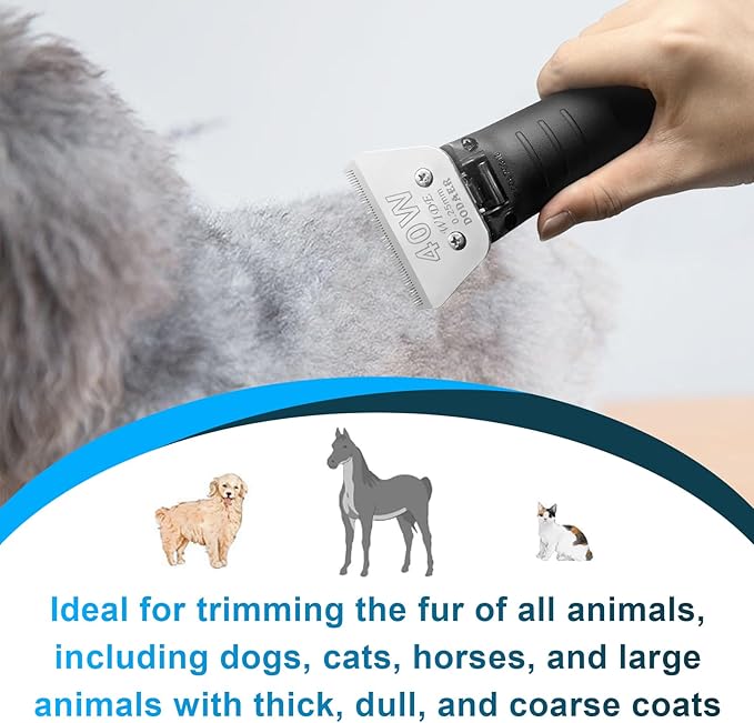 40W Dog Grooming Wide Blade,Detachable Pet Dog Grooming Blades,Compatible with Andis,Oster A5,Wahl km10 Clippers.Cutting Length1/100"(0.25mm)