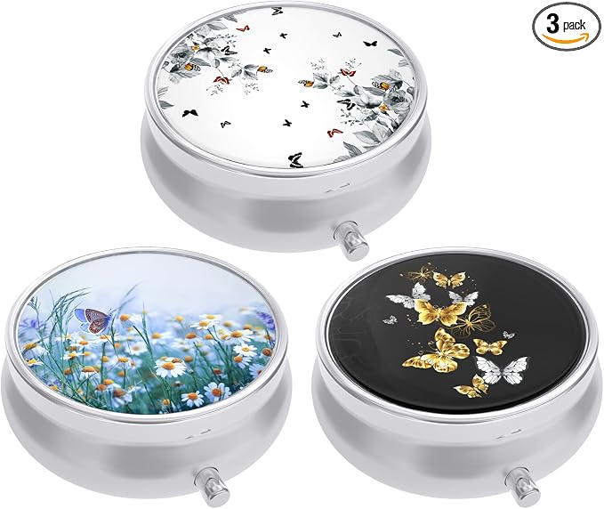 Pill Box, Small Pill Case for Purse & Pocket, Travel Medicine Organizer | Cute Travel Medicine Organizer, Portable Medicine Container Holder to Hold Vitamins, Medication, Fish Oil & Supplement