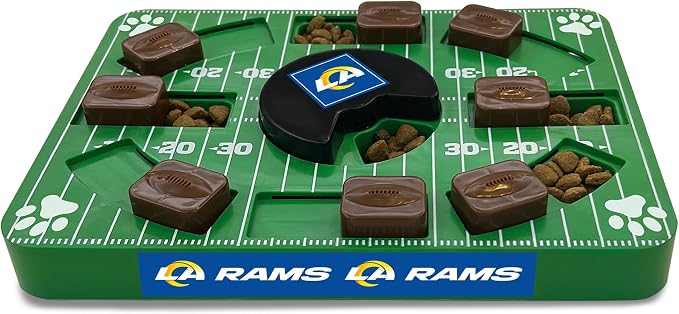 Pets First NFL Los Angeles RAMS Puzzle Toy, Puzzle Treat Dog Toy, Interactive Dog Treat Toy, Dog Puzzle