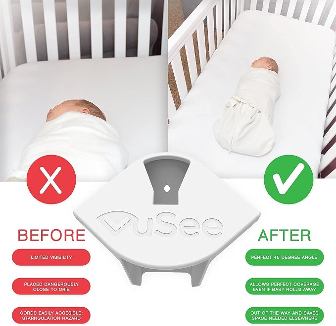 Anywhere Baby Monitor Wall Mount – No-Drill Adhesive Shelf for Cameras – Compatible with Most Baby Monitor Brands – White, 1 Pack