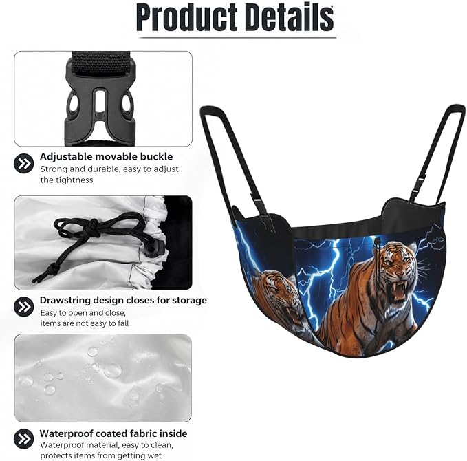 Roar Tiger Car Seat Organizer-Backseat Storage Bag for Travel | Waterproof Durable. Holds Snacks Gear Essentials. Fits Most Cars.