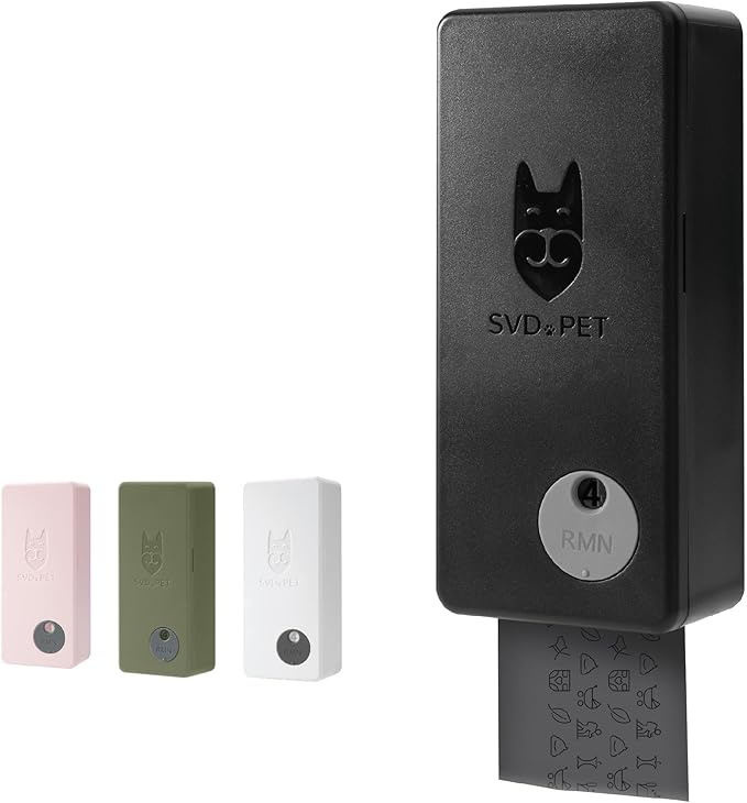 SVD.PET Dog Poop Bag Dispenser, Wall Mount Pet Waste Bag Dispenser Station | Weatherproof Outdoor or Indoor Bag Holder, Easy to Refill Magnetic Cover (Black, Dispenser only)