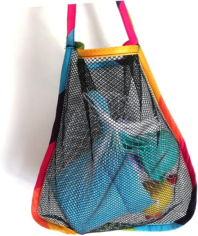 LIOOBO 3sets 6pcs Stroller Organizer Bag Hanging Storage for Diapers Capacity Mesh Design for Efficient Organization Compatible with Strollers Rainbow Trim 6pcs*3