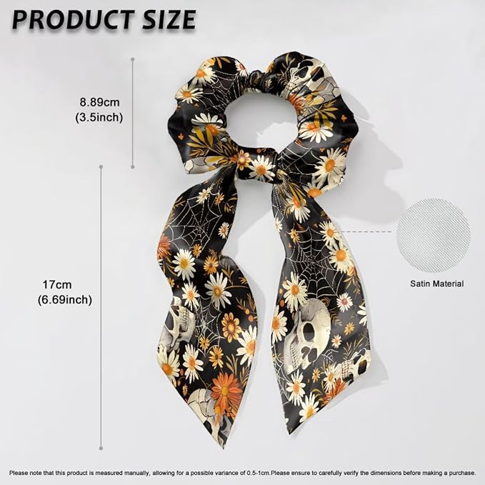 COEQINE Adult Costume with Pet Bandanas Large Dog Accessories Gothic Skull Beige Daisy Hair Tie Organizer Non Slip Fashion Christmas Birthday Party Cosplay