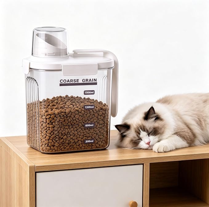 Sturdy ABS Pet Holder with Sealed Construction for Freshness and Comfortable Carry Handle Portable Pet Treat Holder