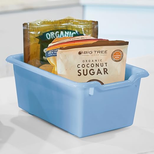 ECR4Kids Scoop Front Storage Bins, Multipurpose Organization, Earthtone, 10-Piece | Durable plastic, GREENGUARD Gold Certified, 1.2 gallon capacity, lightweight & nestable, built-in handle, classroom/home use