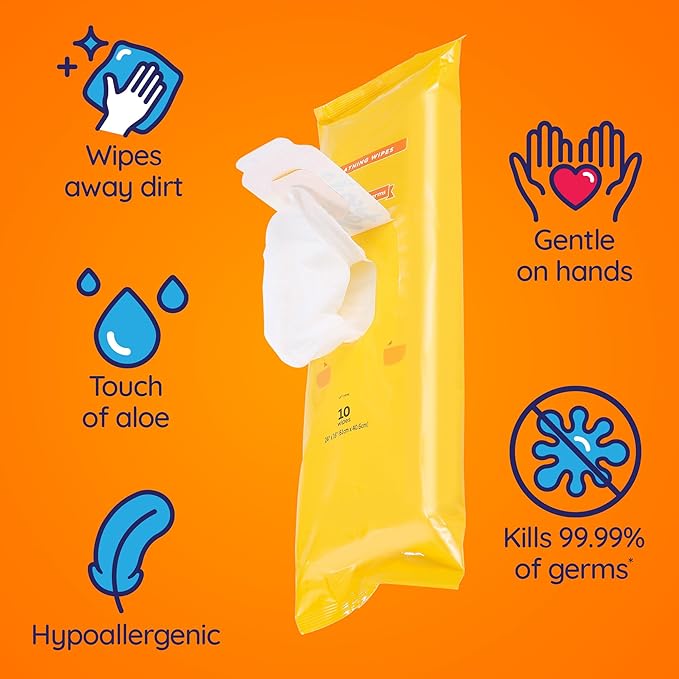 Wet Ones for Pets Multipurpose Dog Wipes with Aloe Vera, Tropical Splash Scent - Extra Large Pet Bathing Wipes with Wet Lock Seal for Paws and All-Over Use, 10 Count
