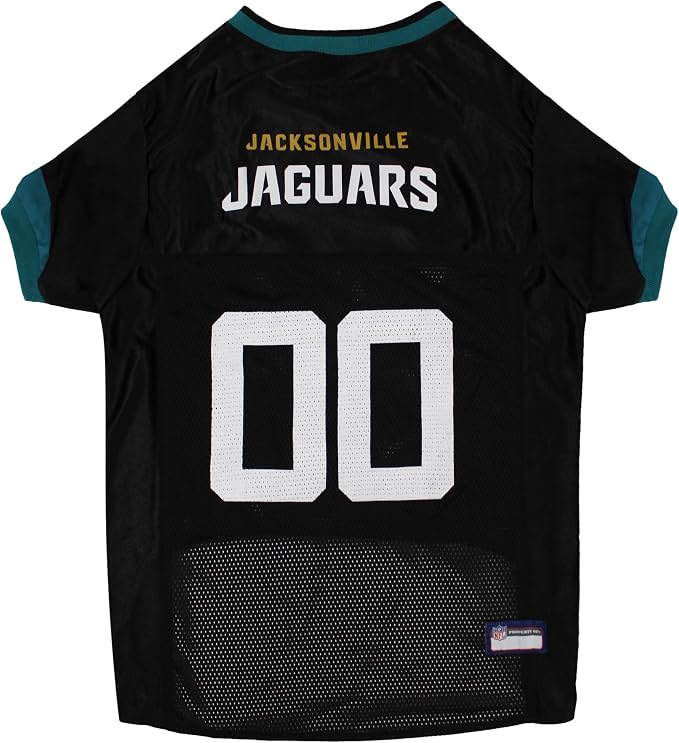 Pets First NFL Jacksonville Jaguars Dog Jersey, Size XX-Large, Football Shirt Costume for Pet, Dog Sports T-Shirt, NFL Team Clothing for Cats, Licensed Pet Apparel Available in 7 Sizes and 32 Teams