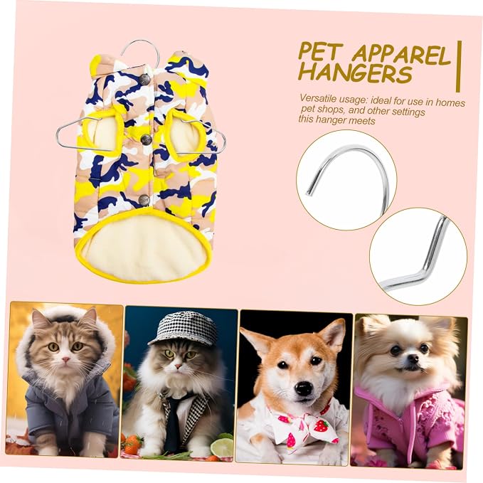 Cabilock 10pcs Sturdy Steel Pet Hanger Rack Small Hangers for Pet Clothing Storage Organizer for Cat Dog Doll Closet Dry Accessory