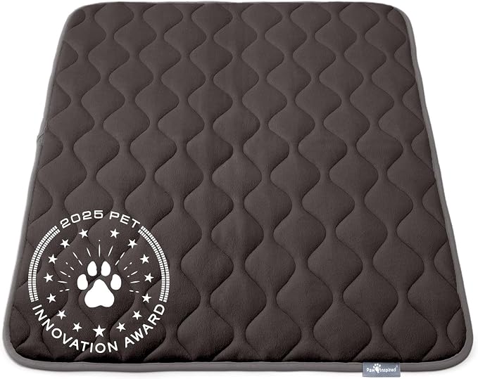 Paw Inspired Washable Padded Crate Mats for Dogs, Gray, 41x28 Inch | Fits 42-inch Kennels, Leakproof, Waterproof Bottom, Plush Dog Pad, Pet Bed