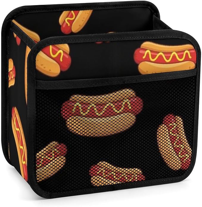 Car Backseat Organizer Hanging Seat Back Accessories with Pocket, Fun Food | Hotdog Hot Dogs, Auto Storage Organizer with Adjustable Buckle, Universal Fit Front Back Headrest